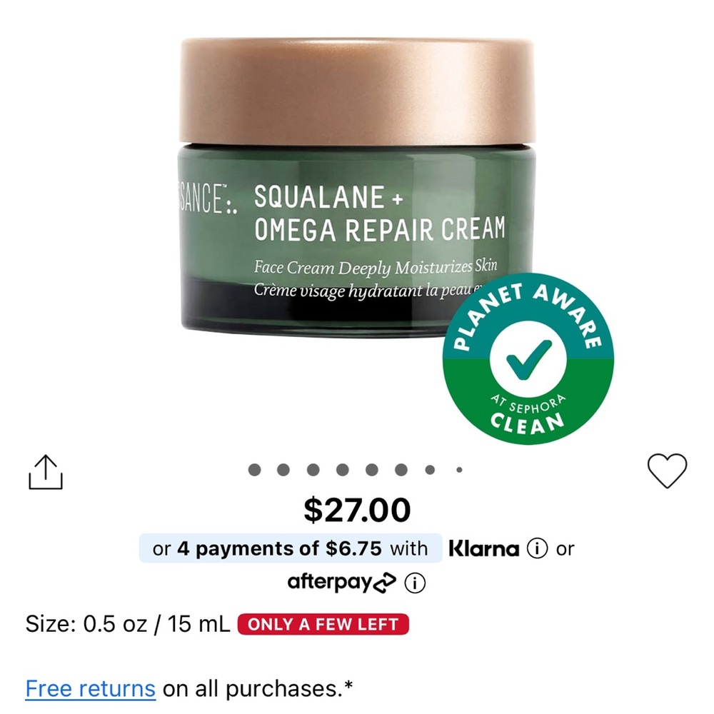 Biossance Squalane + Omega Repair Cream
